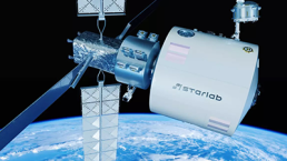 A space station labeled 