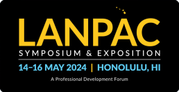 A graphic promoting LANPAC 2024 Symposium & Exposition, taking place from 14-16 May in Honolulu, Hawaii. The tagline reads,